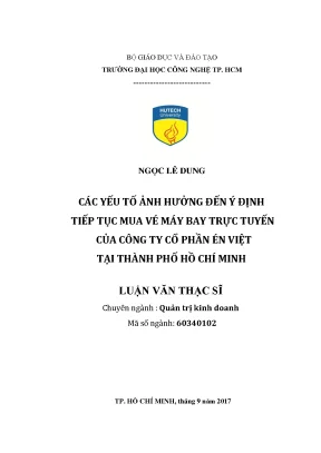 Nghiên Cứu Các Yếu Tố Ảnh Hưởng Đến Ý Định Mua Vé Máy