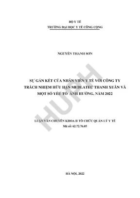 Sự Gắn Kết Của Nhân Viên Y Tế Tại Công Ty Medlatec Thanh