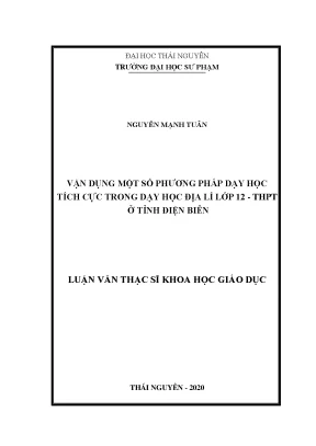 Phương Pháp Dạy Học Tích Cực Địa Lí Lớp 12 Tại Điện Biên