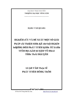 Giải pháp cải thiện sinh kế cho hộ nghèo tại Võ Nhai,