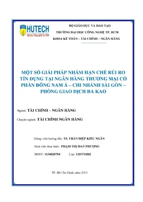 Giải Pháp Hạn Chế Rủi Ro Tín Dụng Tại Ngân Hàng Đông Nam Á