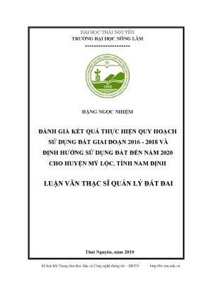 Đánh Giá Quy Hoạch Sử Dụng Đất Huyện Mỹ Lộc Giai Đoạn