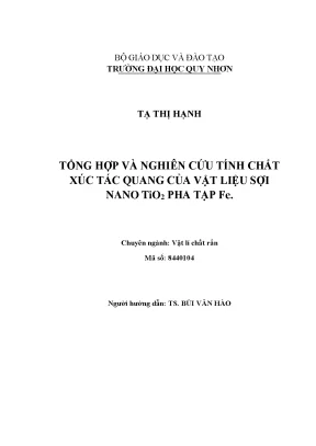 Nghiên Cứu Tính Chất Xúc Tác Quang Của Vật Liệu Sợi Nano