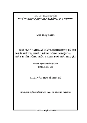 Quản lý gửi không lãi suất tại Đại học Thái Nguyên