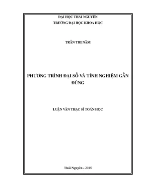 Nghiên Cứu Phương Trình Đại Số và Tính Nghiệm Gần Đúng