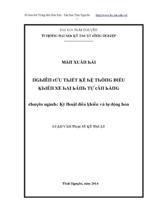 Thiết kế hệ thống điều khiển xe hai bánh tự hành