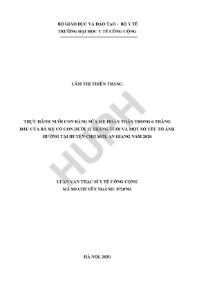 Thực Hành Nuôi Con Bằng Sữa Mẹ Hoàn Toàn Trong 6 Tháng