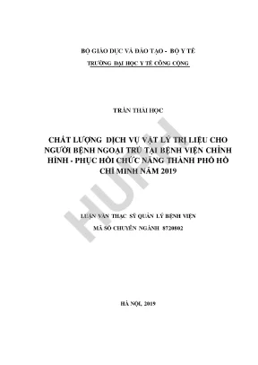 Chất lượng dịch vụ vật lý trị liệu tại Bệnh viện Chỉnh