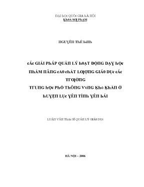 Giải pháp nâng cao chất lượng giáo dục cho trường trung