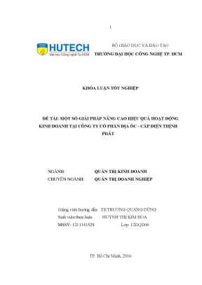 Giải Pháp Nâng Cao Hiệu Quả Kinh Doanh Tại Công Ty Cổ