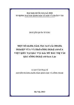 Nghiên Cứu Về Đầu Tư Của Người Việt Kiều Tại Mỹ