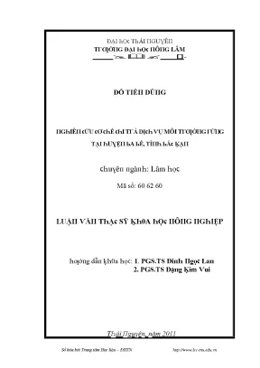 Nghiên cứu về tác động môi trường tại Đại học Thái Nguyên