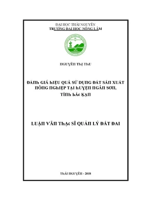Hiệu Quả Sử Dụng Đất Sản Xuất Nông Nghiệp Tại Thái Nguyên