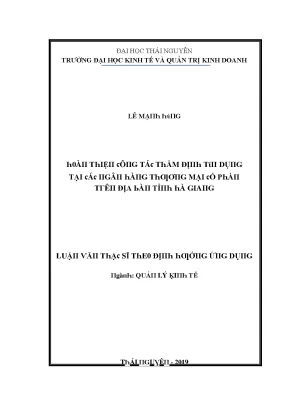 Cải thiện quy trình thẩm định tín dụng tại ngân hàng