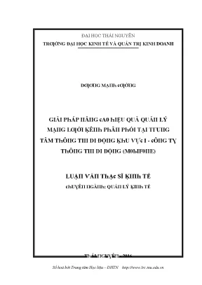 Quản lý hiệu quả mạng lưới kinh doanh tại Thái Nguyên