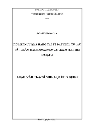 Nghiên Cứu Đặc Điểm Sinh Học Của Đảng Sâm Tại Trường Đại