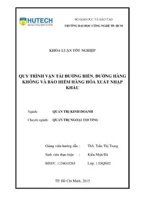 Quy Trình Vận Tải Đường Biển, Đường Hàng Không và Bảo