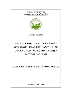 Đánh Giá Tín Dụng Hợp Tác Xã Nông Nghiệp Tại Bắc Ninh: