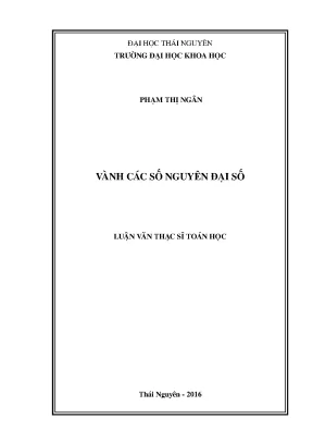 Nghiên Cứu Vành Các Số Nguyên Đại Số Tại Đại Học Thái Nguyên