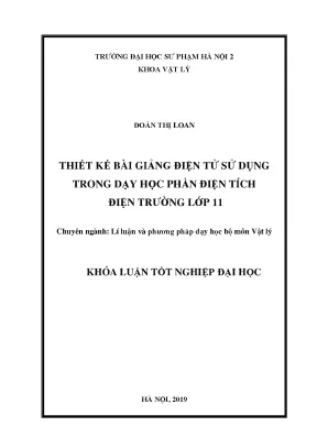 Thiết Kế Bài Giảng Điện Tử Trong Dạy Học Điện Tích Lớp 11