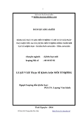 Giải pháp bảo vệ môi trường tại xã Hưng Đạo, thành phố A0