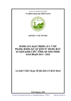 Quản lý đất đai tại Đại học Thái Nguyên: Nghiên cứu từ