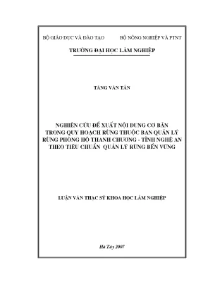 Nghiên cứu quy hoạch bền vững trong ngành lâm nghiệp tại