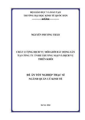 Chất lượng dịch vụ môi giới bất động sản tại Công ty