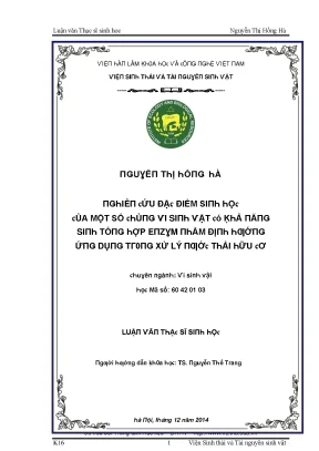 Nghiên cứu xử lý nước thải hữu cơ hiệu quả tại Việt Nam