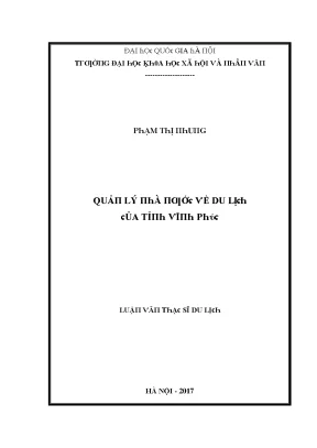 Quản Lý Du Lịch Tại Đại Học Quốc Gia Hà Nội