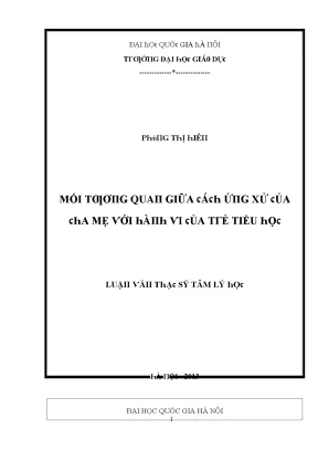 Nghiên Cứu Mối Quan Hệ Giữa Tâm Lý Học và Hành Vi Của Trẻ Em