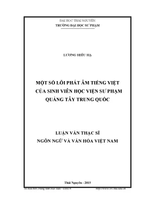 Nghiên Cứu Lỗi Phát Âm Tiếng Việt Của Sinh Viên Trung