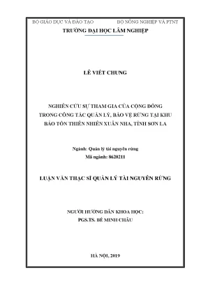 Nghiên Cứu Sự Tham Gia Của Cộng Đồng Trong Quản Lý Và