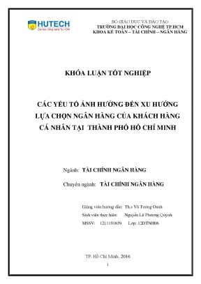 Các Yếu Tố Ảnh Hưởng Đến Lựa Chọn Ngân Hàng Của Khách