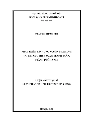 Phát Triển Bền Vững Nguồn Nhân Lực Tại Chi Cục Thuế Quận 