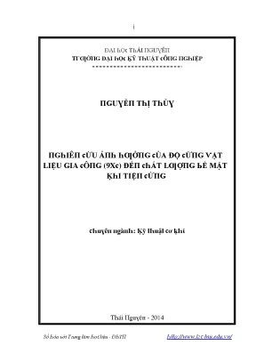 Nghiên Cứu Về Đặc Điểm Của Vật Liệu Gia Công Trong Kỹ 