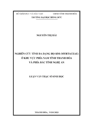 Nghiên Cứu Đa Dạng Họ Sim (Myrtaceae) Tại Thanh Hóa Và 