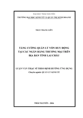 Tăng Cường Quản Lý Vốn Huy Động Tại Ngân Hàng Thương Mại
