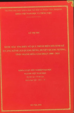 Nghiên Cứu Biến Đổi Sinh Kế Tại Làng Kênh, Tỉnh Thanh