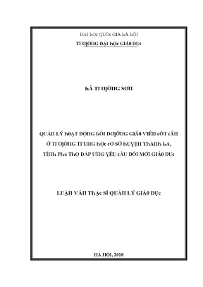 Quản lý bồi dưỡng giáo viên cốt cán tại trường trung học