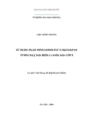 Nghiên cứu ứng dụng Geometer's Sketchpad trong giảng dạy 