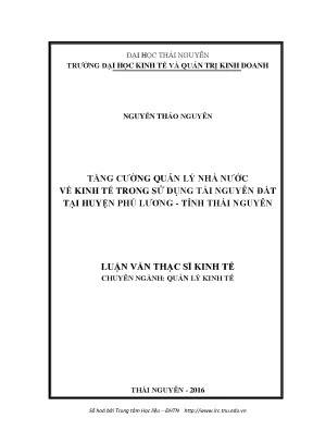 Tăng Cường Quản Lý Nhà Nước Về Kinh Tế Trong Sử Dụng Tài