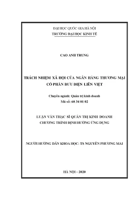 Trách Nhiệm Xã Hội Của Ngân Hàng Thương Mại Cổ Phần Bưu