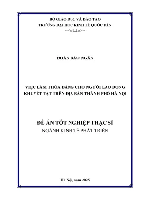 Việc Làm Thỏa Đáng Cho Người Lao Động Khuyết Tật Tại Hà