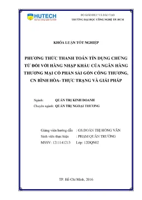 Phương Thức Thanh Toán Tín Dụng Chứng Từ Trong Xuất Nhập