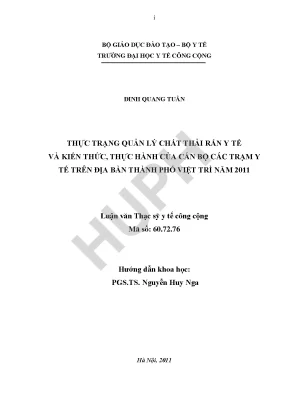 Quản Lý Chất Thải Rắn Y Tế Tại Trạm Y Tế Việt Trì: Thực