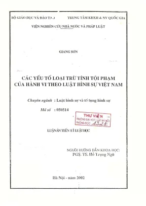 Các Yếu Tố Loại Trừ Tính Tội Phạm Trong Luật Hình Sự