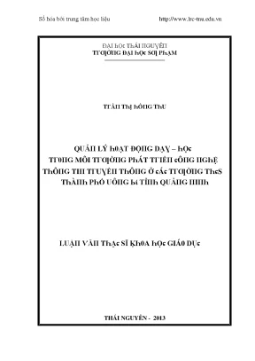 Quản lý dạy học trong môi trường công nghệ thông tin tại