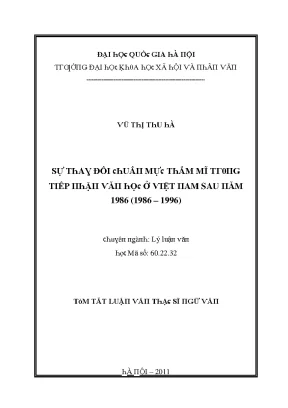 Sự Thay Đổi Thẩm Mỹ Tại Việt Nam Sau Năm 1986