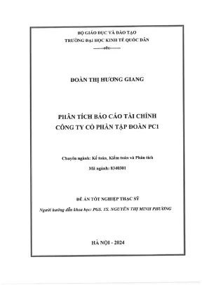 Phân Tích Báo Cáo Tài Chính Công Ty Cổ Phần Tập Đoàn PCI